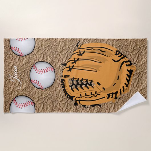 Baseball-handdoeken Strandlaken (Voorkant)