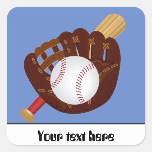 Baseball handschoen bal bat aanpasbare sticker (Voorkant)