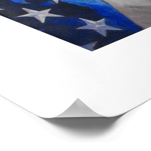 Baseball, handschoen, bat & American flag poster (Hoek)