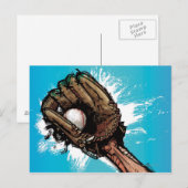 Baseball-handschoen met basisbal briefkaart (Voorkant / Achterkant)