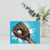 Baseball-handschoen met basisbal briefkaart (Staand voorkant)