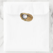 Baseball-handschoen Ronde Sticker (Tas)