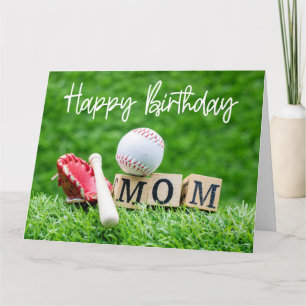 Baseball Happy Birthday Baseball mama Kaart
