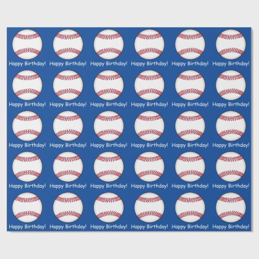 Baseball Happy Birthday Cadeaupapier (Vlak)