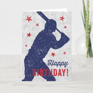 Baseball Happy Birthday-kaart met loopjongen Kaart