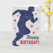 Baseball Happy Birthday-kaart met loopjongen Kaart (Gele Bloem)