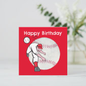 Baseball Happy Birthday-speler Kaart (Staand voorkant)