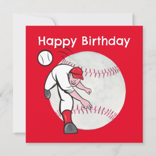 Baseball Happy Birthday-speler Kaart (Voorkant)