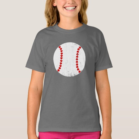 Baseball hart naad eenvoudig ontwerp t-shirt (Voorkant)