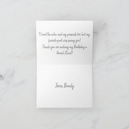 Baseball - Hartelijk dank Bedankkaart (Binnen)