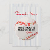 Baseball Hartelijk dank Bedankkaart (Voorkant / Achterkant)