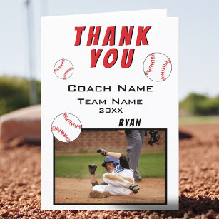 Baseball Hartelijk dank Coach-Kaart Bedankkaart