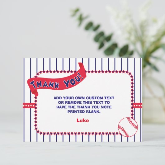 Baseball - Hartelijk dank - Kaart (Staand voorkant)