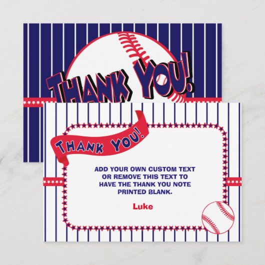 Baseball - Hartelijk dank - Kaart (Voorkant / Achterkant)
