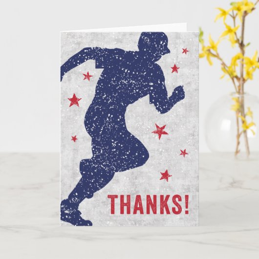 Baseball Hartelijk dank, kaart met loopjongen (Gele Bloem)