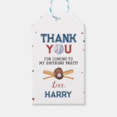 Baseball Hartelijk dank Label Birthday Baby shower Cadeaulabel (Voorkant)