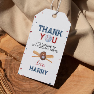 Baseball Hartelijk dank Label Birthday Baby shower Cadeaulabel
