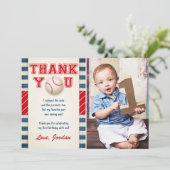 Baseball Hartelijk dank voor Baseball Birthday Boy Bedankkaart (Staand voorkant)