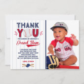 Baseball Hartelijk dank voor de Baseball 1e verjaa Bedankkaart (Voorkant)