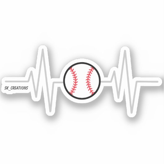 Baseball-hartslag Sticker (Voorkant)