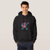 Baseball Heart American Flag Heart 4th of July Sof Hoodie (Voorkant volledig)