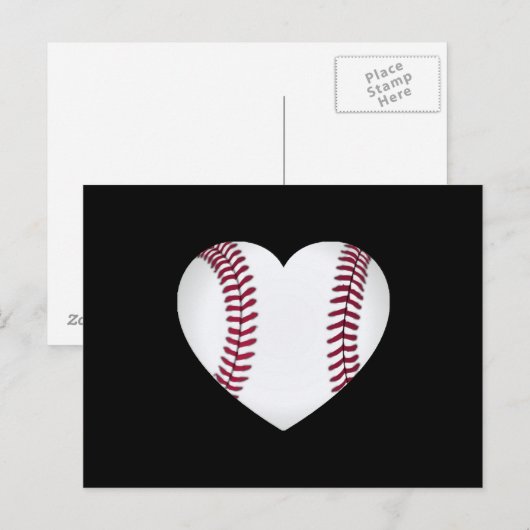 Baseball Heart Briefkaart (Voorkant / Achterkant)