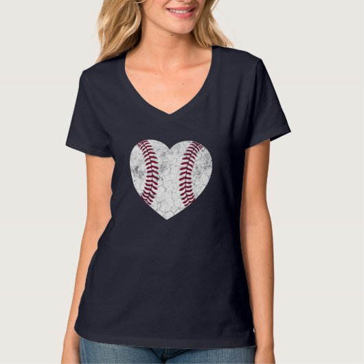 Baseball Heart Fun Ma Dad Mannen Women SOFTBALL Gi T-shirt (Voorkant)