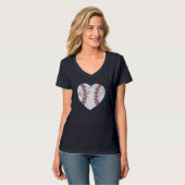Baseball Heart Fun Ma Dad Mannen Women SOFTBALL Gi T-shirt (Voorkant volledig)