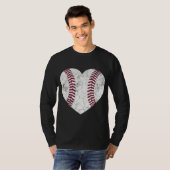 Baseball Heart Fun Ma Dad Mannen Women SOFTBALL Gi T-shirt (Voorkant volledig)