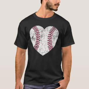 Baseball Heart Fun Mam Pap Mannen Softball Wife T-shirt