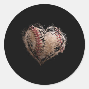 Baseball Heart Happy Valentines Day Baseball Boy G Ronde Sticker