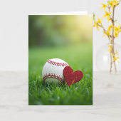 Baseball Heart Love Greeting Card Kaart (Gele Bloem)