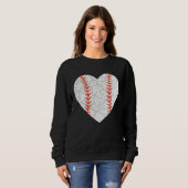 Baseball Heart Love Valentines Day Sport Player Co Trui (Voorkant volledig)