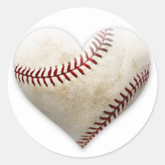 Baseball Heart Ronde Sticker