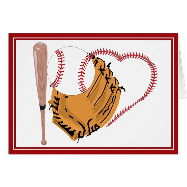 Baseball Heart & Text (Voorkant Horizontaal)