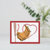 Baseball Heart & Text Briefkaart (Staand voorkant)
