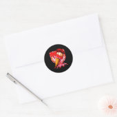 Baseball Heart Valentine Baseball Ice Cream Drip B Ronde Sticker (Envelop)