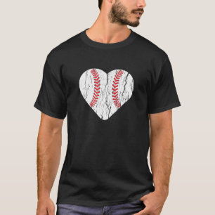Baseball Heart Valentine Day Gift voor basis T-shirt