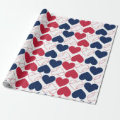 Baseball Heart Wrapping Paper Cadeaupapier (Uitgerold)