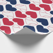Baseball Heart Wrapping Paper Cadeaupapier (Hoek)