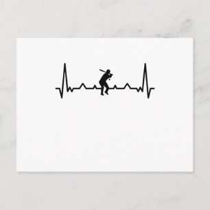 Baseball Heartbeat-sportgeschenken Briefkaart