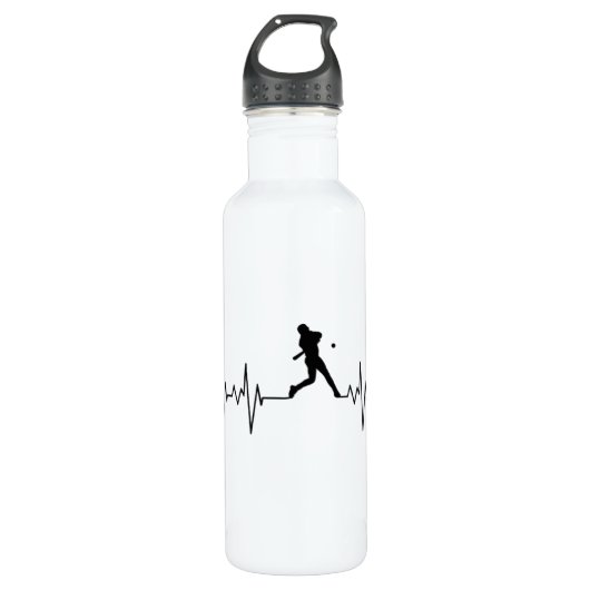 Baseball Heartbeat Water Flacon Waterfles (Voorkant)