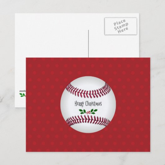 Baseball Holiday Design, prettig kerstfeest Feestdagenkaart (Voorkant / Achterkant)