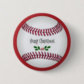Baseball Holiday Design, prettig kerstfeest Ronde Button 5,7 Cm (Voorkant)
