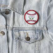 Baseball Holiday Design, prettig kerstfeest Ronde Button 5,7 Cm (In situ)