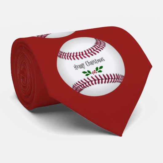 Baseball Holiday Design, prettig kerstfeest Stropdas (Opgerold)