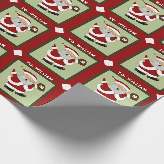 Baseball Holiday Gift Cadeaupapier (Hoek)