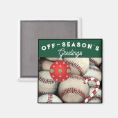 Baseball Holiday Gift kerststeniging studenten Magneet (Voorkant / Achterkant)