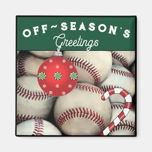Baseball Holiday Gift kerststeniging studenten Magneet (Voorkant)