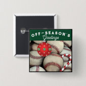Baseball Holiday Gift kerststeniging studenten Vierkante Button 5,1 Cm (Voorkant /achterkant)